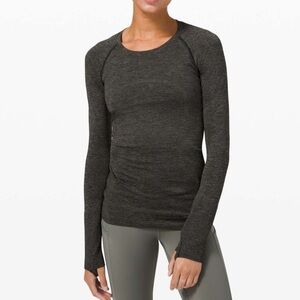 Lululemon Swiftly Tech Long Sleeve Heather khaki green size 4